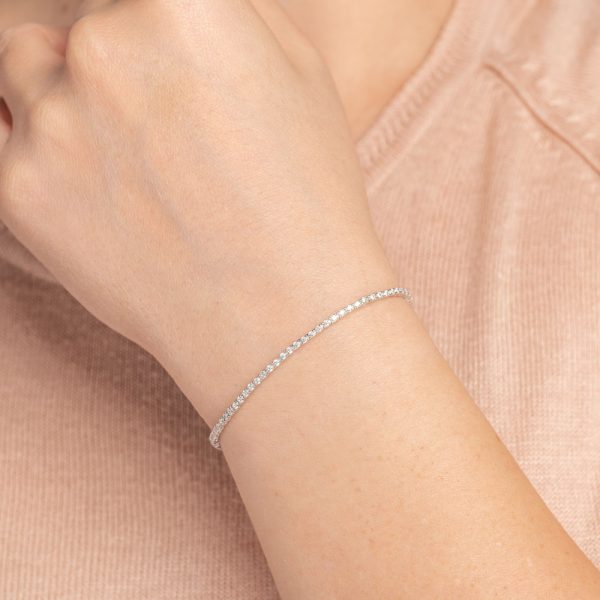 silver bracelet riviera zirconia