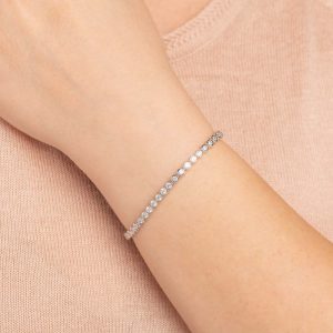 silver bracelet riviera zirconia