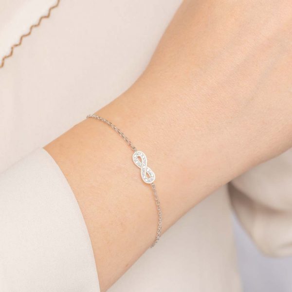 silver bracelet infinity zirconia