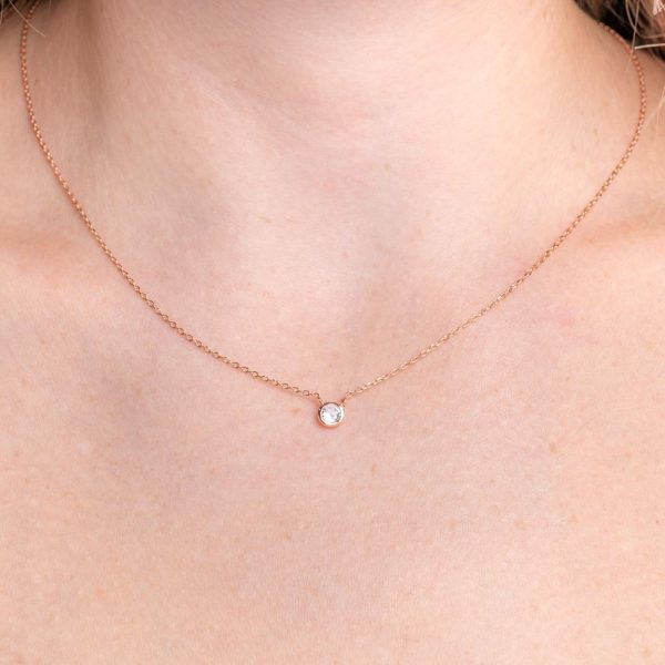 silver necklace single stone