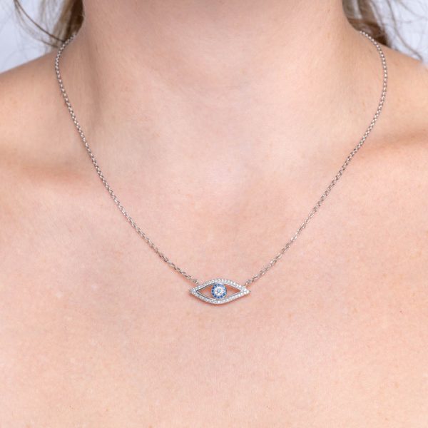 silver necklace evil eye