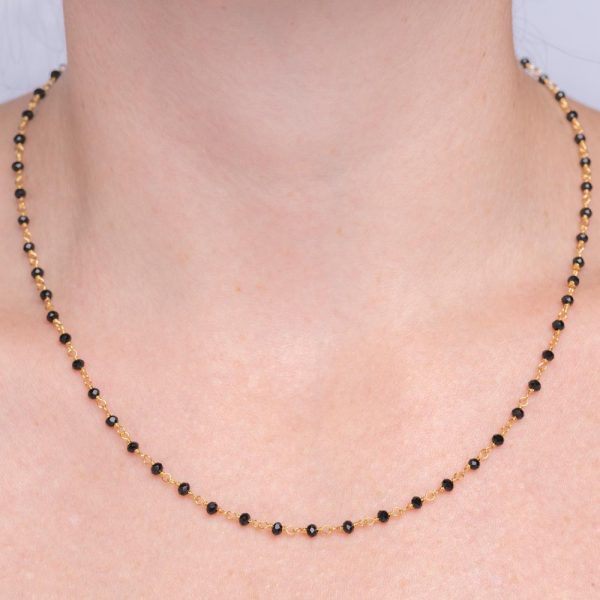 silver necklace black onycs