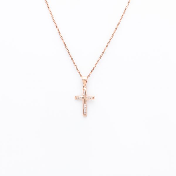 mentagion cross with zirconia and chain