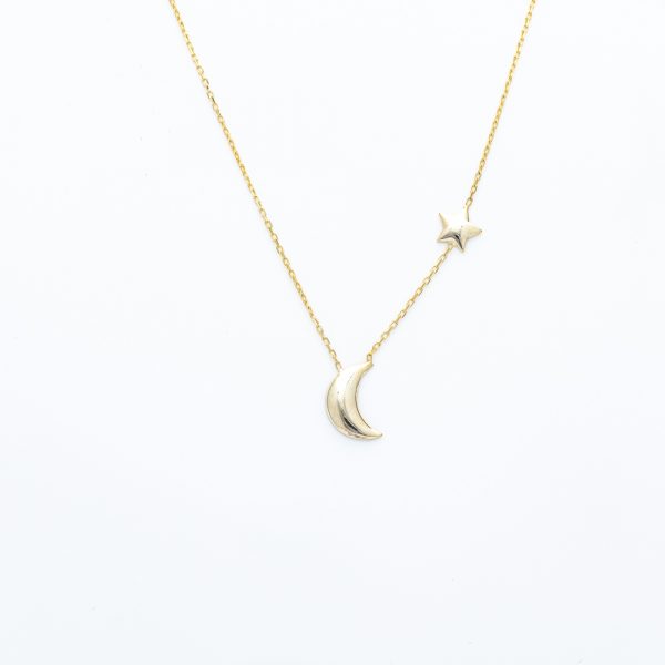silver necklace moon-star