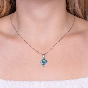 Ασημένιο μενταγιόν μαίανδρος σε μορφή ρόμβου